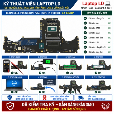 Test kiểm tra main Dell Precision 7760 i7-11850H