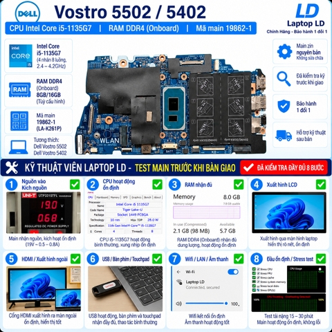Test kiểm tra main Dell Vostro 5502 5402 i5-1135G7