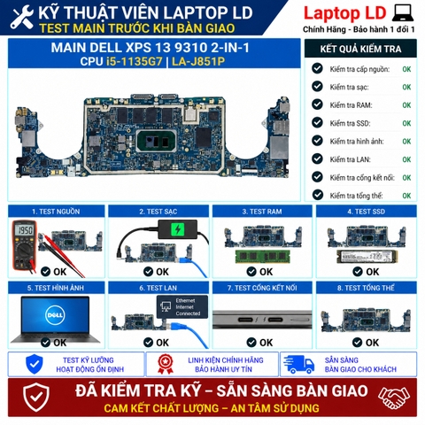Test kiểm tra main Dell XPS 13 9310 2-in-1 i5-1135G7