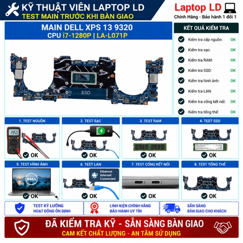 Test kiểm tra main Dell XPS 13 9320 i7-1280P