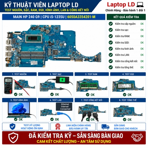 Test kiểm tra main HP 240 G9 i5-1235U