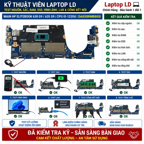 Test kiểm tra main HP EliteBook 630 G9 635 G9 i5-1235U