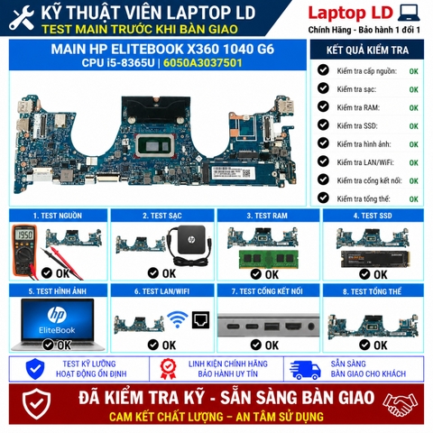Test kiểm tra main HP EliteBook x360 1040 G6 i5-8365