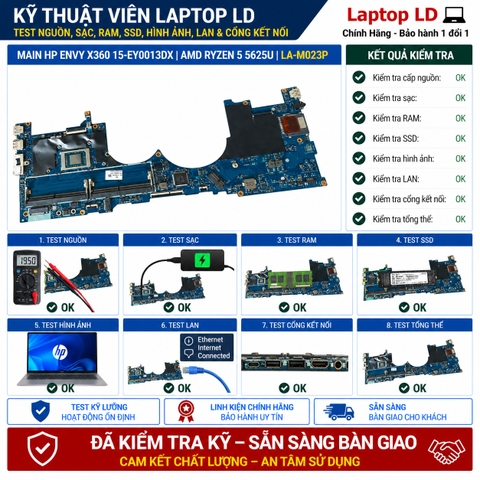 Test kiểm tra main HP Envy x360 15-EY0013DX Ryzen 5 5625U