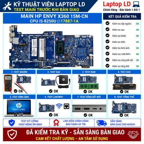 Test kiểm tra main HP Envy x360 15M-CN i5-8250U