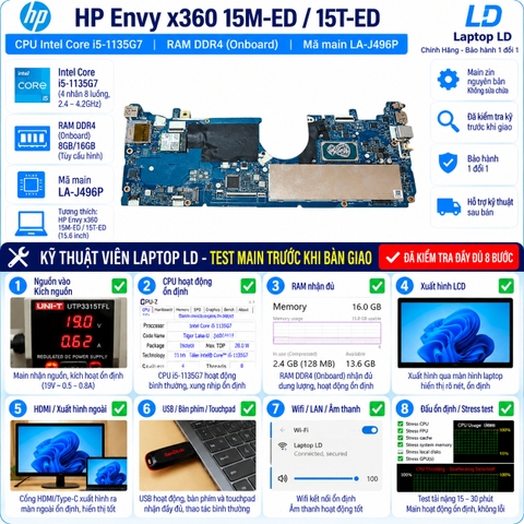 Main HP Envy X360 15M-ED / 15T-ED | CPU i5-1135G7 | LA-J496P
