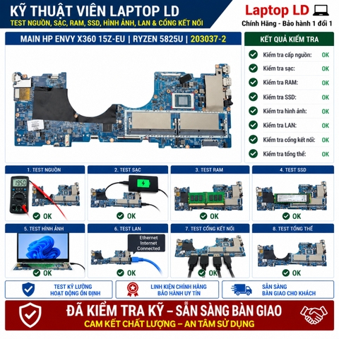 Test kiểm tra main HP Envy x360 15Z-EU Ryzen 7 5825U