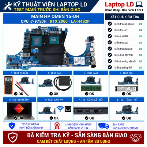 Test kiểm tra main HP Omen 15-DH i7-9750H