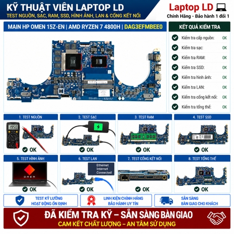 Test kiểm tra main HP OMEN 15Z-EN Ryzen 7 4800H