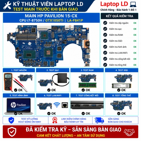 Main HP Pavilion 15-CX | CPU I7-8750H / GTX1050TI | LA-F841P