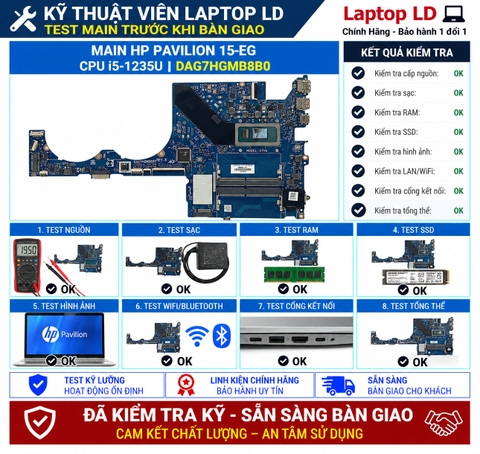 Test kiểm tra main HP Pavilion 15-EG i5-1235U