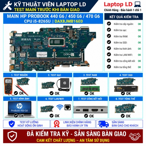 Test kiểm tra main HP ProBook 440 G6 450 G6 470 G6 i5-8265U