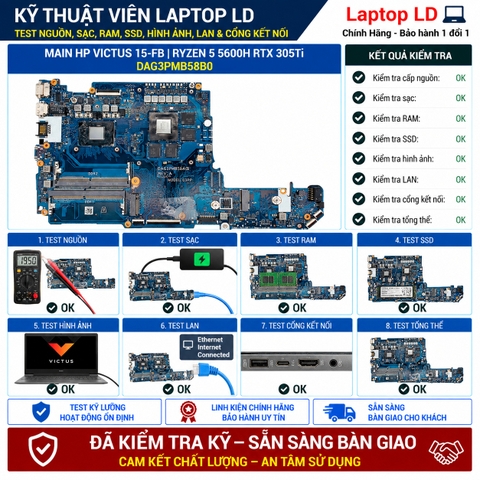 Test kiểm tra main HP Victus 15-FB Ryzen 5 5600H