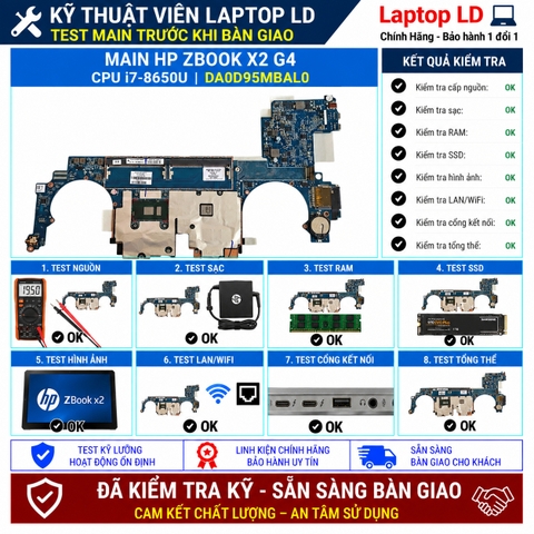 Test kiểm tra main HP ZBook X2 G4 i7-8650U
