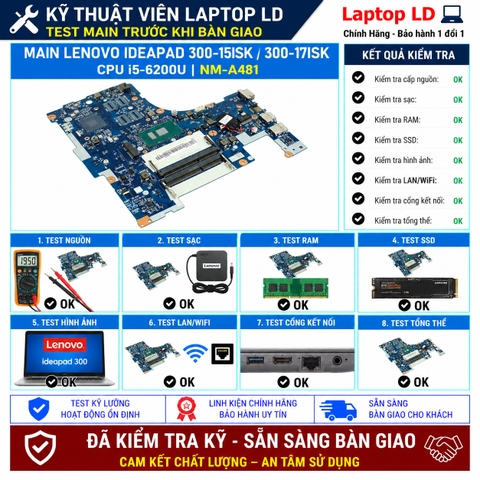 Test kiểm tra main Lenovo IdeaPad 300-15ISK 300-17ISK i5-6200U