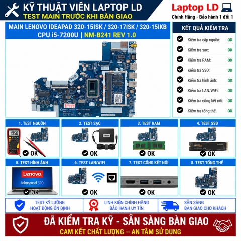 Test kiểm tra main Lenovo IdeaPad 320-15ISK 320-17ISK 320-15IKB i5-7200U
