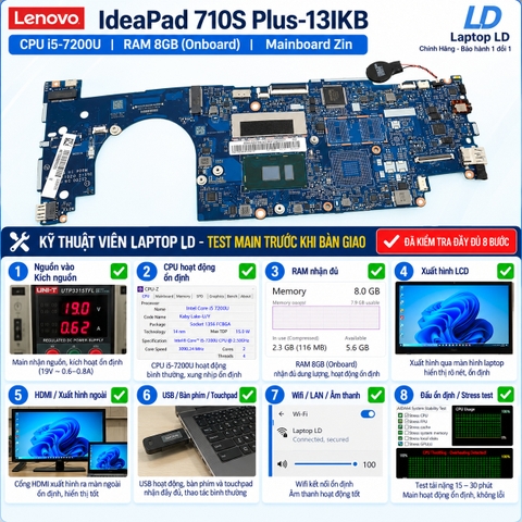 Test kiểm tra main Lenovo IdeaPad 710S Plus-13IKB i5-7200U