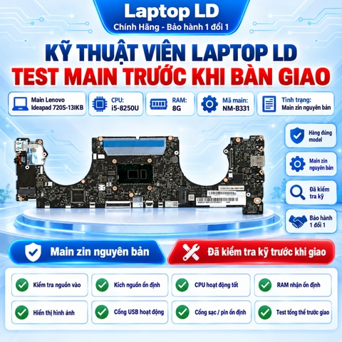 Test kiểm tra main Lenovo IdeaPad 720S-13IKB i5-8250U