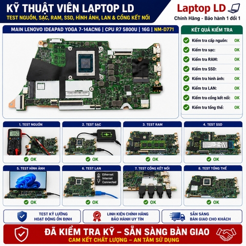 Test kiểm tra main Lenovo IdeaPad Yoga 7 14ACN6 Ryzen 7 5800U