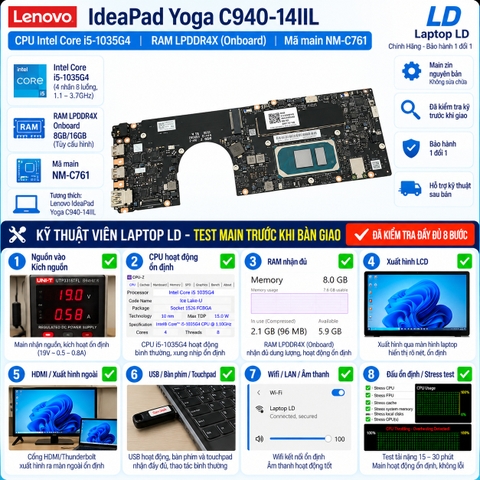 Test kiểm tra main Lenovo IdeaPad Yoga C940-14IIL i5-1035G4