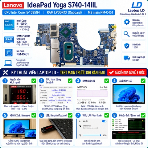 Test kiểm tra main Lenovo IdeaPad Yoga S740-14IIL i5-1035G4