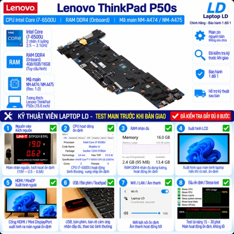 Test kiểm tra main Lenovo ThinkPad P50s i7-6500U
