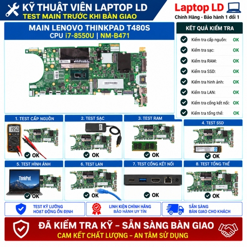 Test kiểm tra main Lenovo ThinkPad T480s i7-8550
