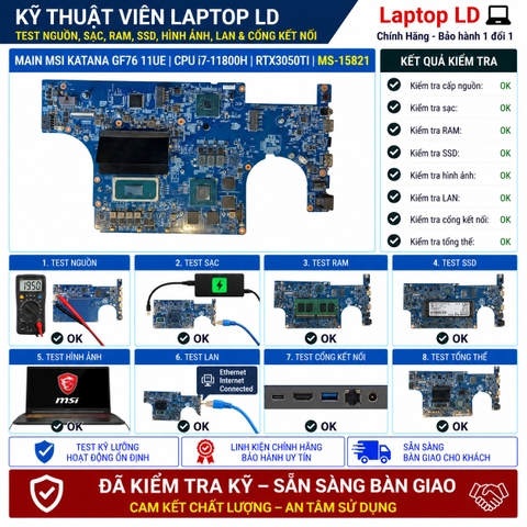 Test kiểm tra main MSI Katana GF76 11UE i7-11800H