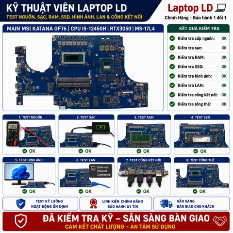 Test kiểm tra main MSI Katana GF76 i5-12450H