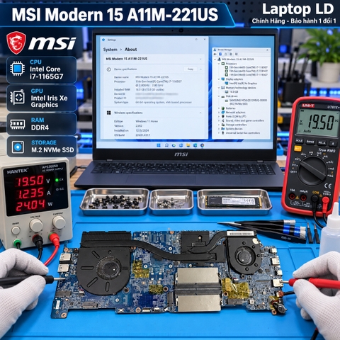 Test kiểm tra main MSI Modern 15 A11M-221US i7-1165G7