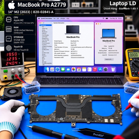 Test kiểm tra main MacBook Pro A2779 M2 Pro mã 820-02841-A