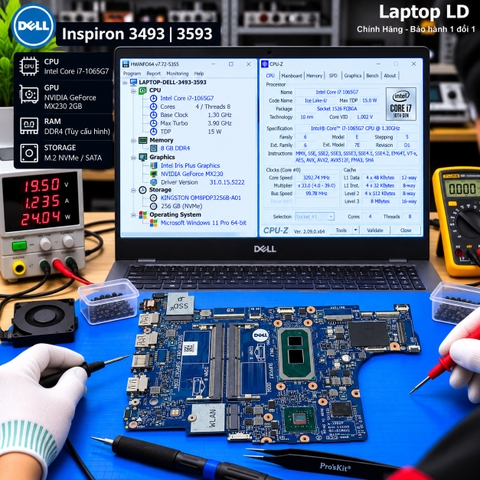 Test kiểm tra main Dell Inspiron 3493 3593 i7-1065G7 LA-J092P