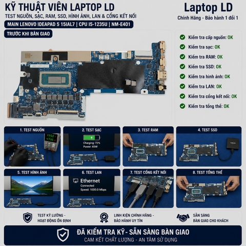 Test main Lenovo IdeaPad 5 15IAL7 mã NM-E401 trước khi giao khách
