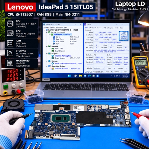 Test kiểm tra main Lenovo IdeaPad 5 15ITL05 i5-1135G7 NM-D211