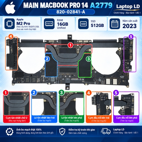 Tổng thể mainboard Apple MacBook Pro 14 A2779 820-02841-A