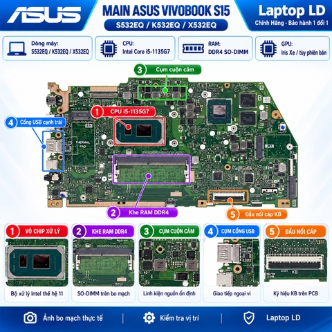 Tổng thể main Asus VivoBook S15 S532EQ K532EQ X532EQ
