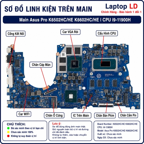 Tổng thể mainboard Asus Pro K6502HC HE K6602HC HE