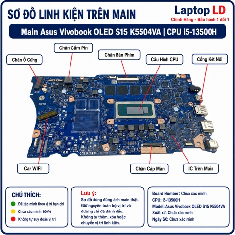 Tổng thể mainboard Asus Vivobook OLED S15 K5504VA