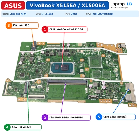Tổng thể mainboard Asus VivoBook X515EA X1500EA