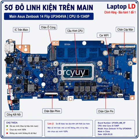 Tổng thể mainboard Asus Zenbook 14 Flip UP3404VA