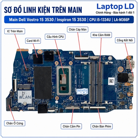 Tổng thể mainboard Dell Vostro 14 3430 mã LA-M367P