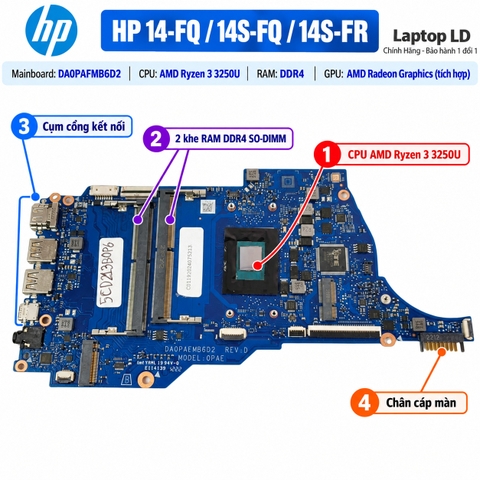 Tổng thể mainboard HP 14-FQ 14S-FQ 14S-FR mã DA0PAFMB6D2