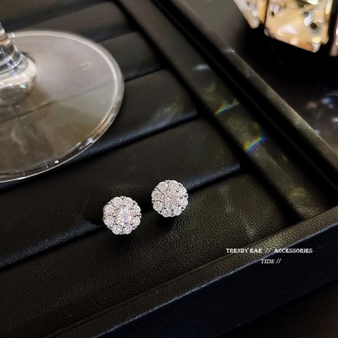 Bộ trang sức dây chuyền bông tai zircon đá xoay cao cấp SET10 VV34-1 VV34-2 VV34-3
