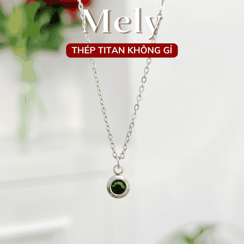Dây chuyền đính đá nhiều màu mặt tròn Basic CT32