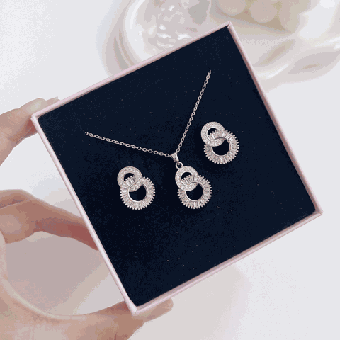 Bộ trang sức đính đá dáng tròn SET40