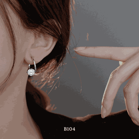 Bông tai nữ đính đá phụ kiện trang sức đơn giản B104