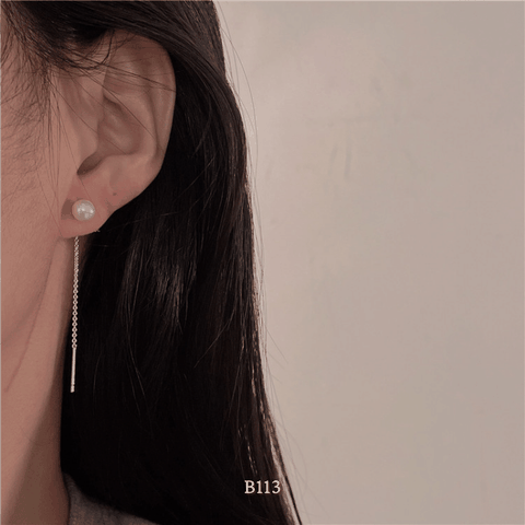 Bông tai nữ ngọc trai nhân tạo nhỏ thả nhẹ nhàng thanh lịch B113