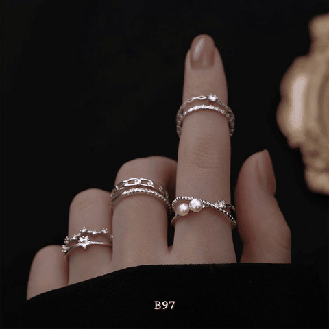 Nhẫn nữ đôi basic thời trang Hàn Quốc đẹp Mely B97