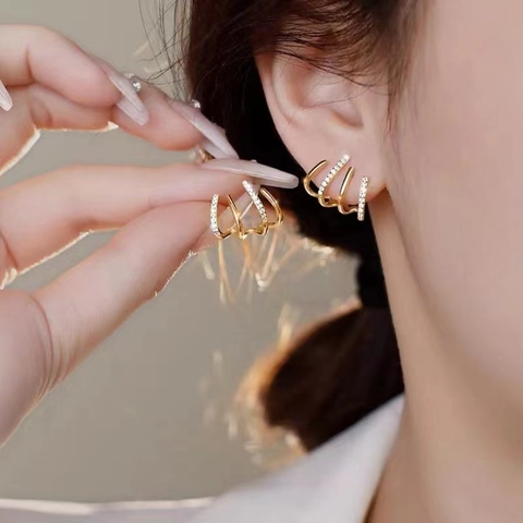 Bông tai nữ ôm vành tai đính đá thời trang cá tính C60