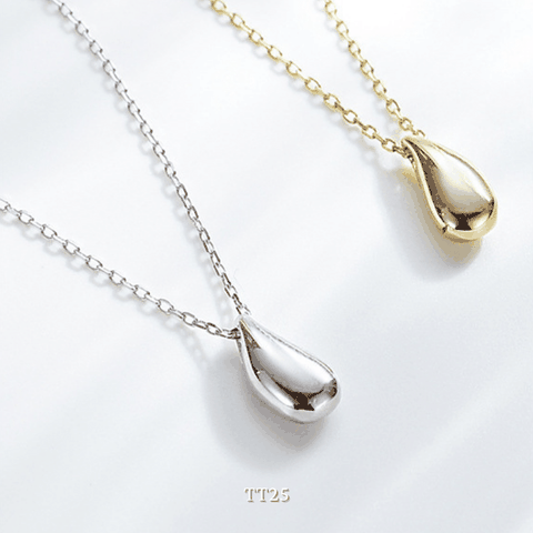 Dây chuyền nữ sợi mảnh mắt xích mặt giọt nước titan không đen gỉ TT25